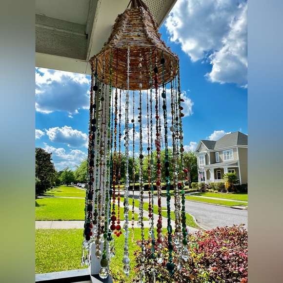 Handmade Spring & Sunshine Porch Lampshade Chandelier PLEASE SEE VIDEO - Picture 4 of 13
